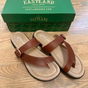 Eastland Brown Leather Tahiti II Memory Foam Women's Sandals 11W *NEW IN BOX*